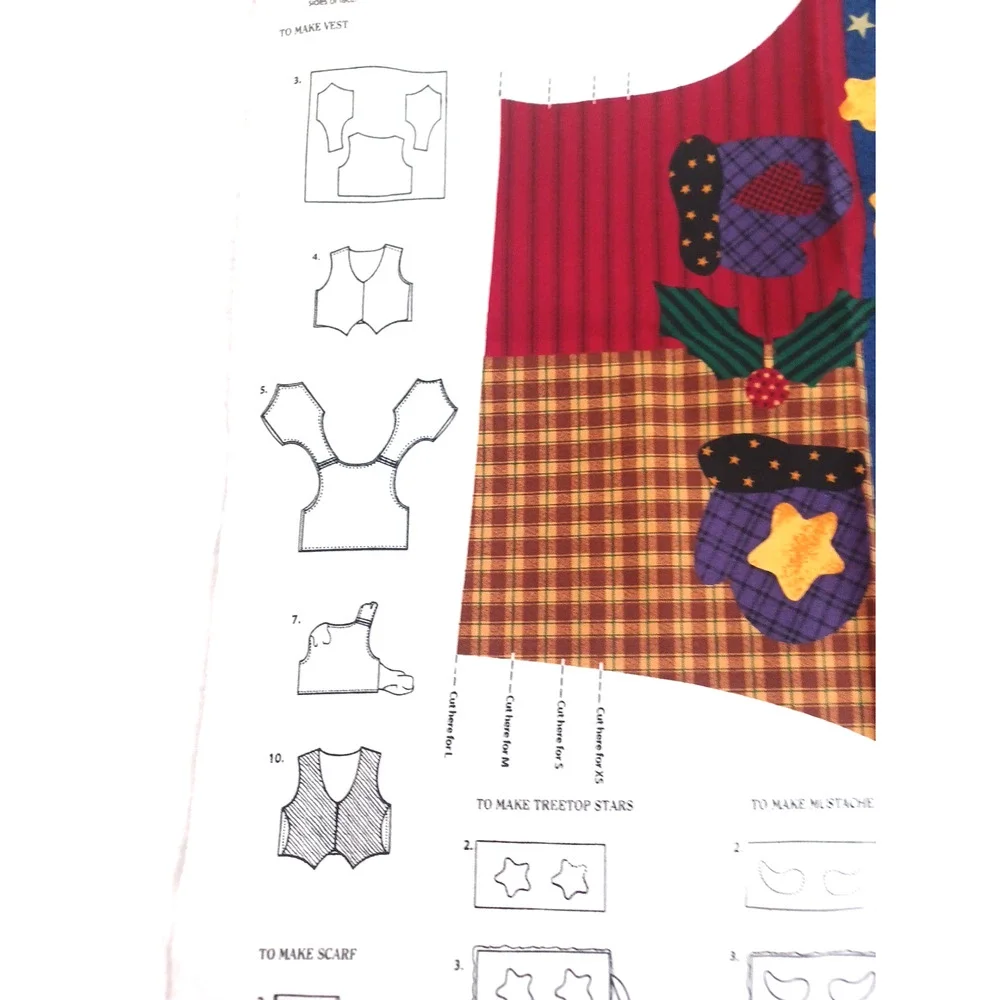 VTG Cranston Christmas Holiday Vest Santa Panel Cotton Fabric Snowman XS-L